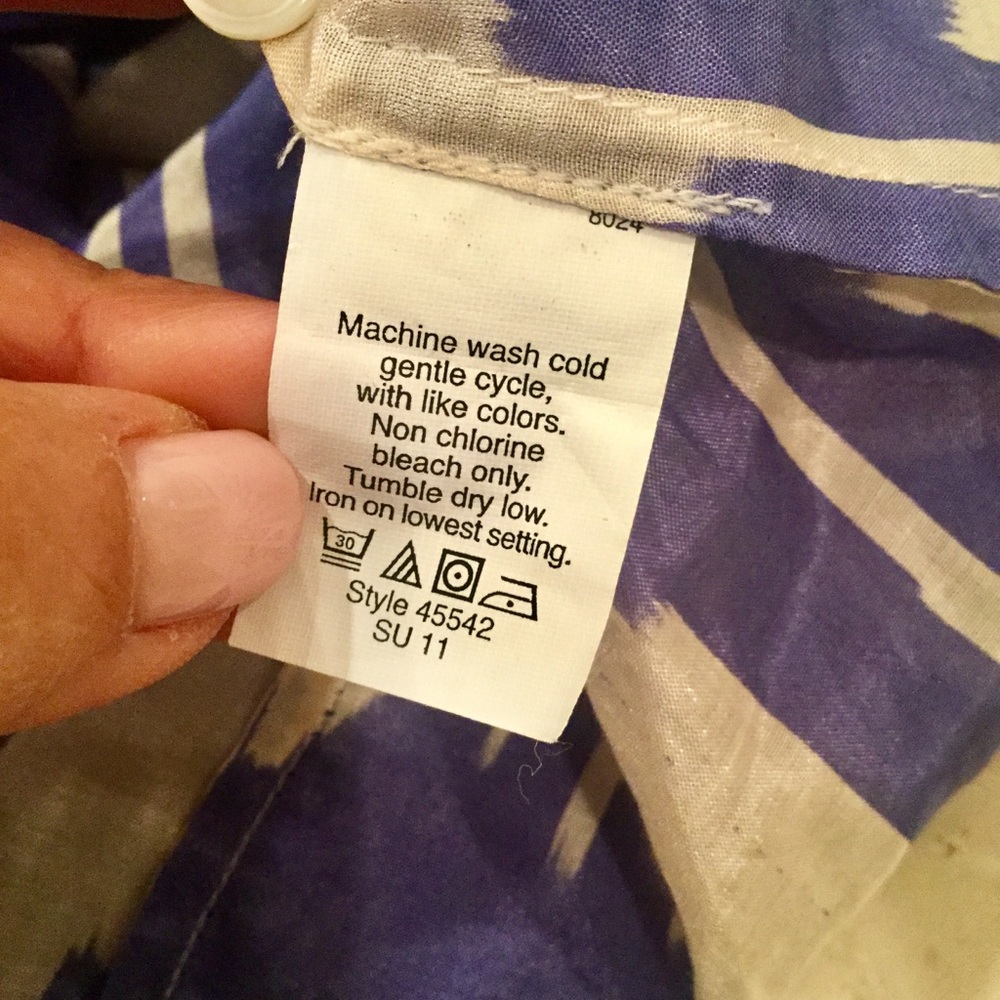 J.Crew Silk Blend Ikat Perfect Shirt - Picture 5 of 6